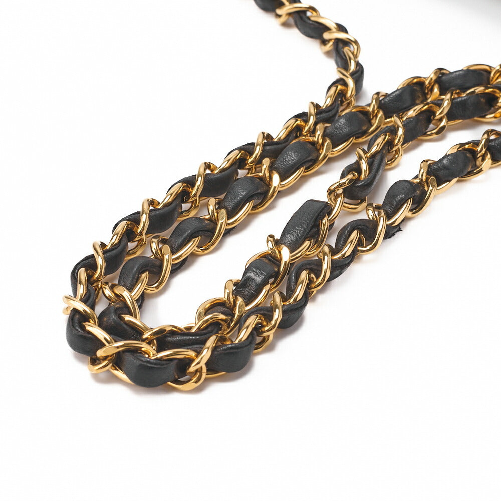 CHANEL Shoulder Bag, Matelasse Push Lock Chain Shoulder, Lambskin, Black, Gold-Tone Hardware, Pre-Owned - Vintage La Charme