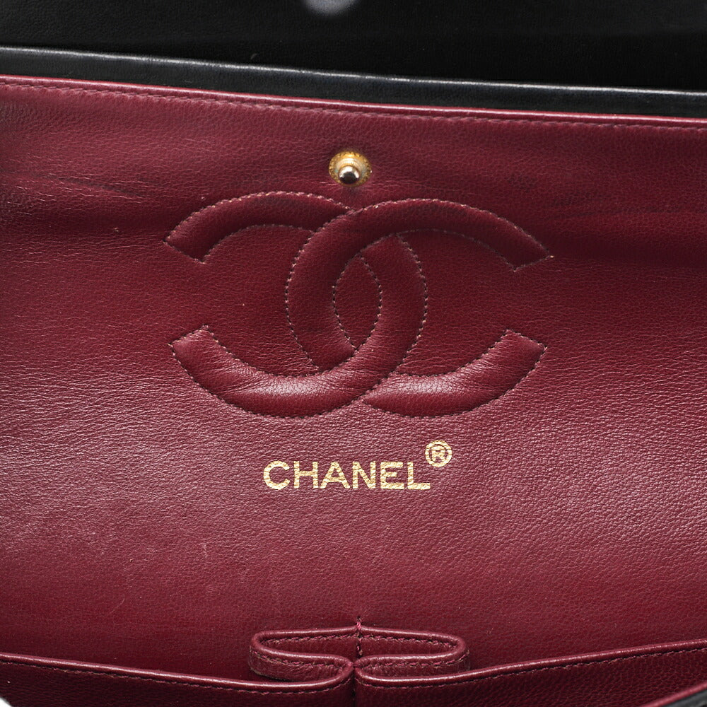 CHANEL Shoulder Bag Matelasse Double Flap Lambskin Black Gold-Tone Hardware Pre-Owned - Vintage La Charme