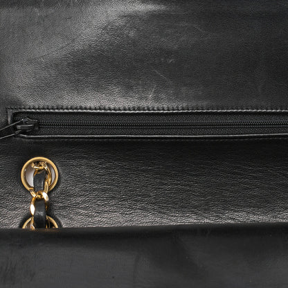 CHANEL Shoulder Bag Matelasse Double Flap Lambskin Black Gold-Tone Hardware Pre-Owned - Vintage La Charme