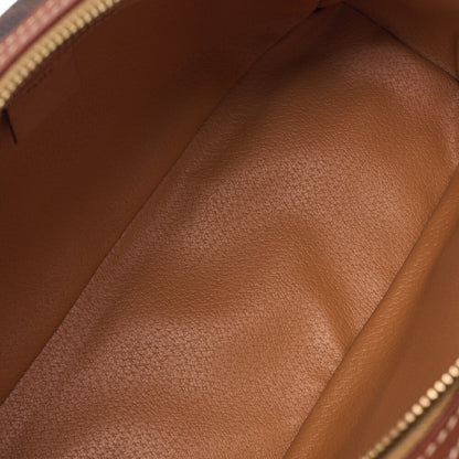 CELINE Handbag Boston Tote Bag Macadam PVC Leather Brown Gold-Tone Hardware Pre-Owned - Vintage La Charme