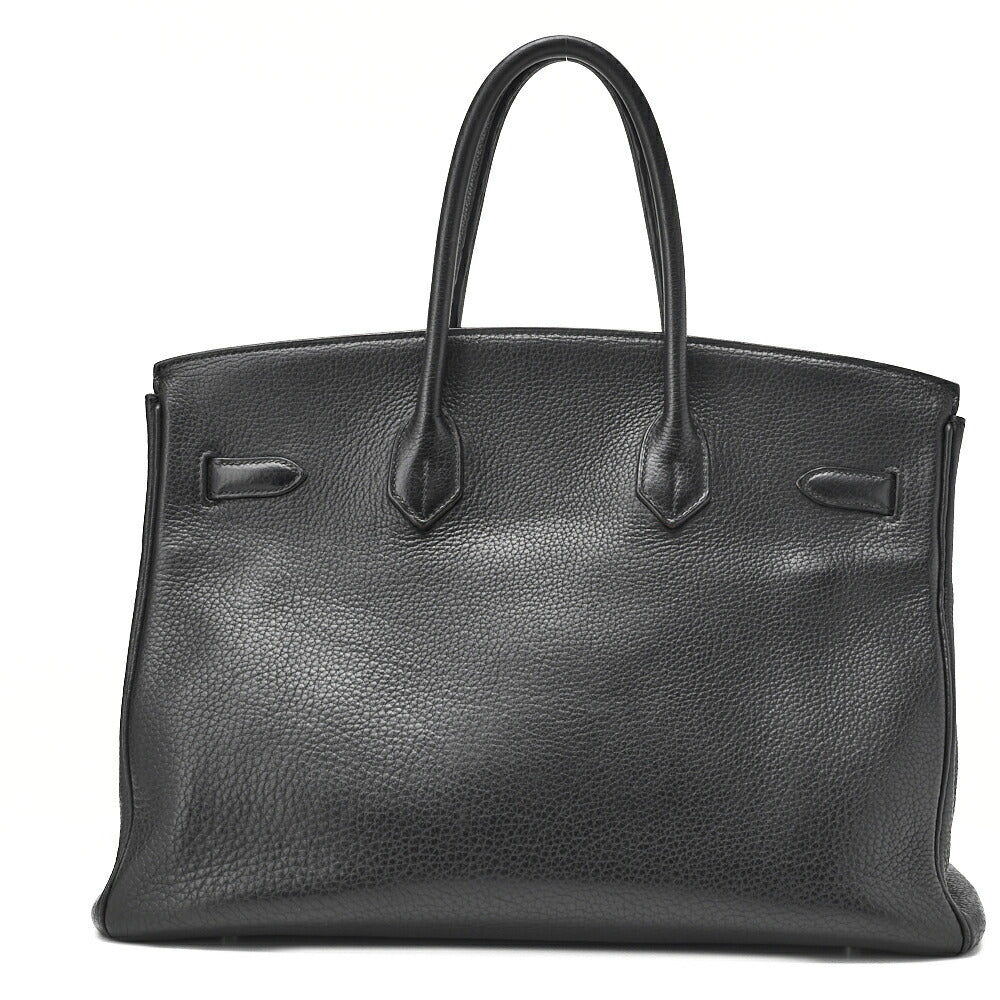 HERMES Birkin 35 Handbag, Togo, Black, Silver-Tone Hardware, Pre-Owned - Vintage La Charme