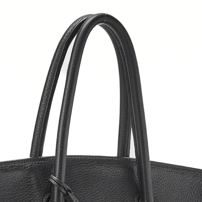 HERMES Birkin 35 Handbag, Togo, Black, Silver-Tone Hardware, Pre-Owned - Vintage La Charme