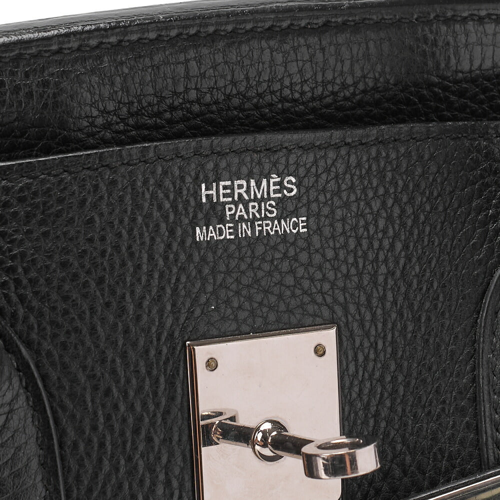 HERMES Birkin 35 Handbag, Togo, Black, Silver-Tone Hardware, Pre-Owned - Vintage La Charme