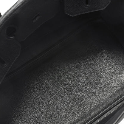 HERMES Birkin 35 Handbag, Togo, Black, Silver-Tone Hardware, Pre-Owned - Vintage La Charme