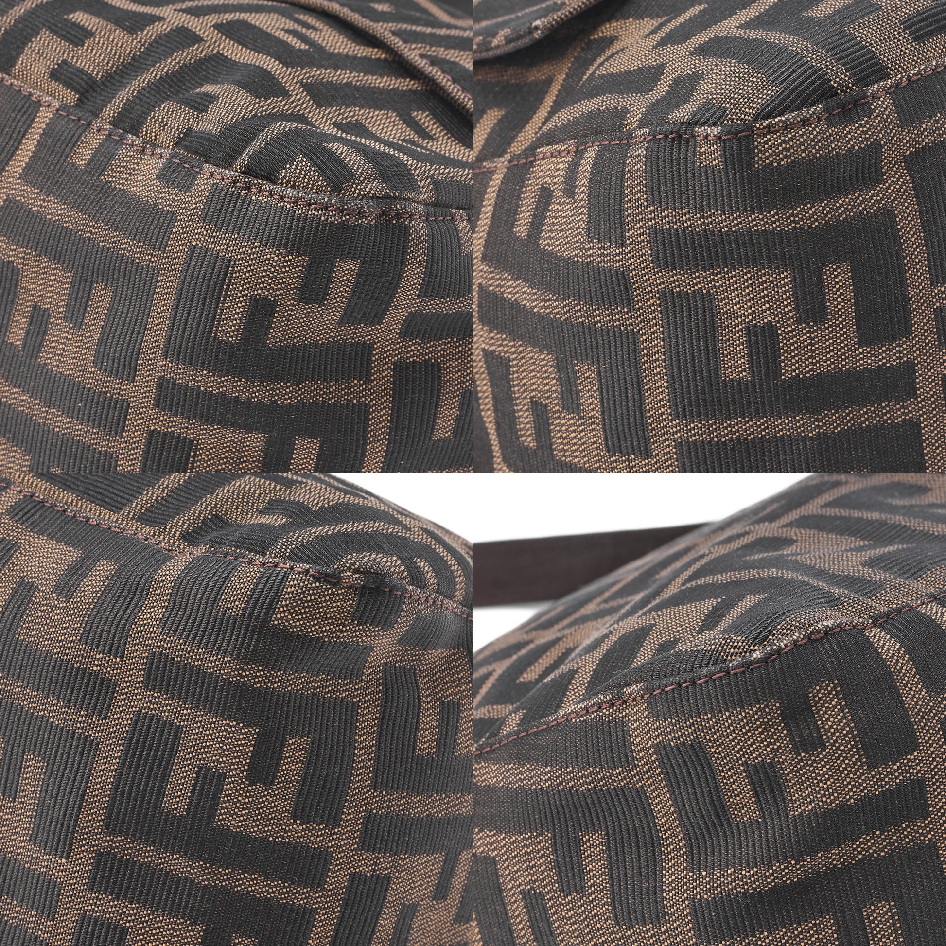 Fendi Shoulder Bag Zucca Flap Canvas Leather Brown Silver-Tone Hardware Pre-Owned - Vintage La Charme