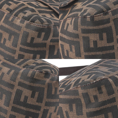 Fendi Shoulder Bag Zucca Flap Canvas Leather Brown Silver-Tone Hardware Pre-Owned - Vintage La Charme