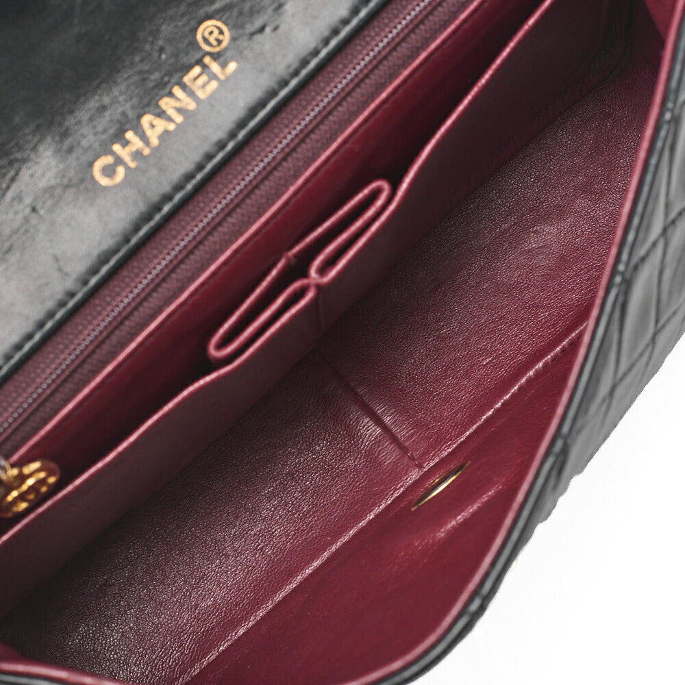CHANEL Shoulder Bag Matelasse Lambskin Black Gold-Tone Hardware Pre-Owned - Vintage La Charme