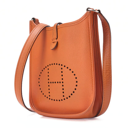 HERMES Evelyn TPM Shoulder Bag Epson Orange Silver-Tone Hardware Pre-Owned - Vintage La Charme