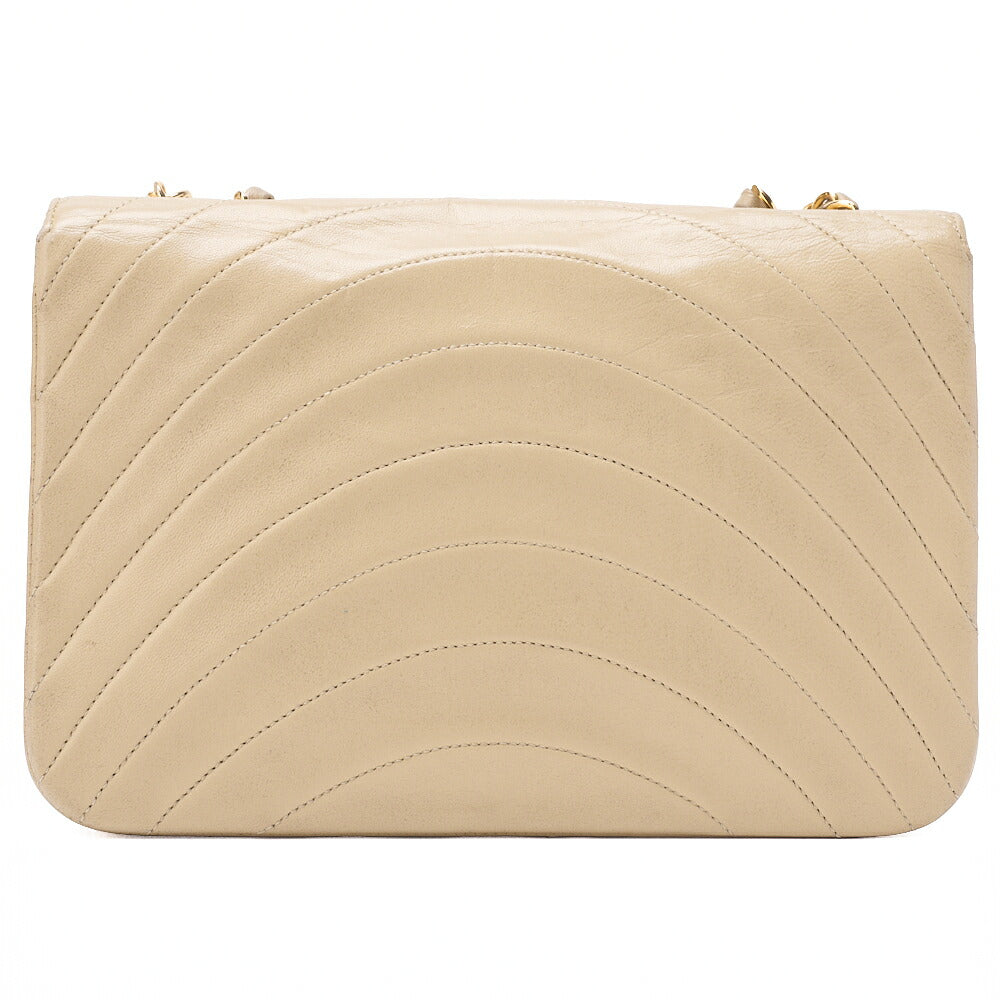 CHANEL Shoulder Bag Matelasse Border Stitch Chain Shoulder Lambskin Beige Gold-Tone Hardware Pre-Owned - Vintage La Charme