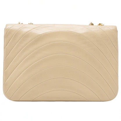 CHANEL Shoulder Bag Matelasse Border Stitch Chain Shoulder Lambskin Beige Gold-Tone Hardware Pre-Owned - Vintage La Charme