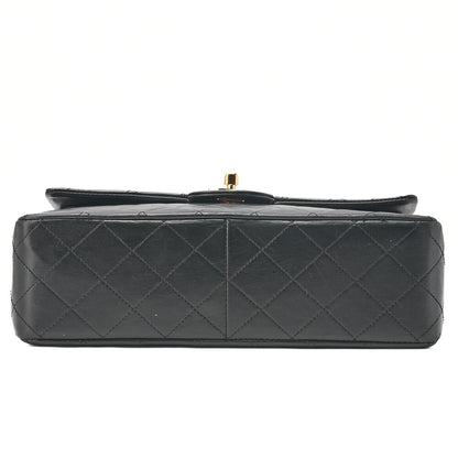 CHANEL Shoulder Bag Matelasse Double Flap Chain Shoulder Lambskin Black Gold-Tone Hardware Pre-Owned - Vintage La Charme