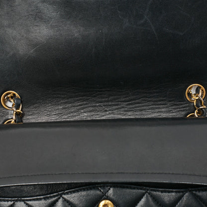 CHANEL Shoulder Bag Matelasse Double Flap Chain Shoulder Lambskin Black Gold-Tone Hardware Pre-Owned - Vintage La Charme