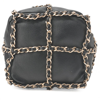 Chanel Shoulder Bag Coco Mark Drawstring Type Lambskin Black Gold-Tone Hardware Pre-Owned - Vintage La Charme
