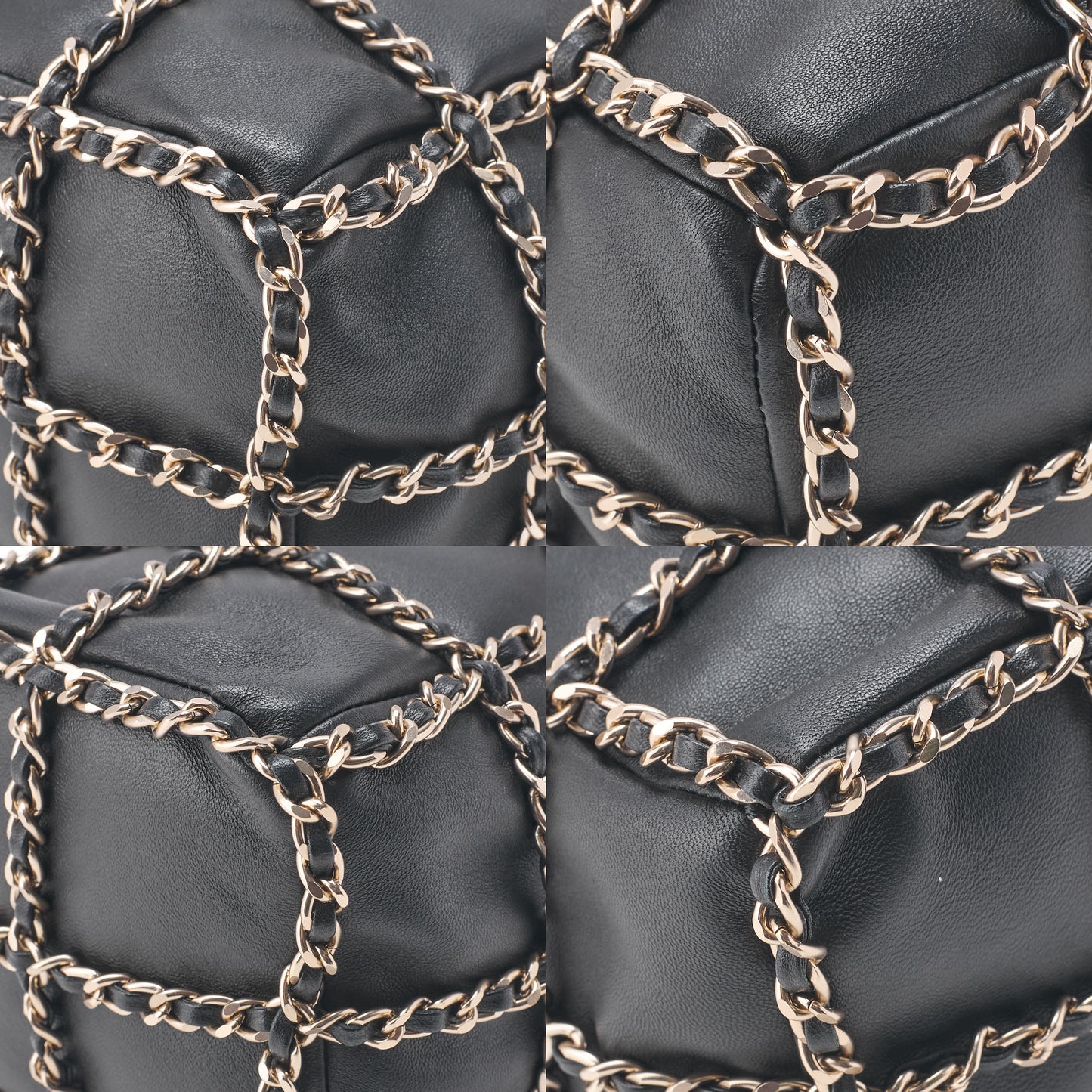 Chanel Shoulder Bag Coco Mark Drawstring Type Lambskin Black Gold-Tone Hardware Pre-Owned - Vintage La Charme