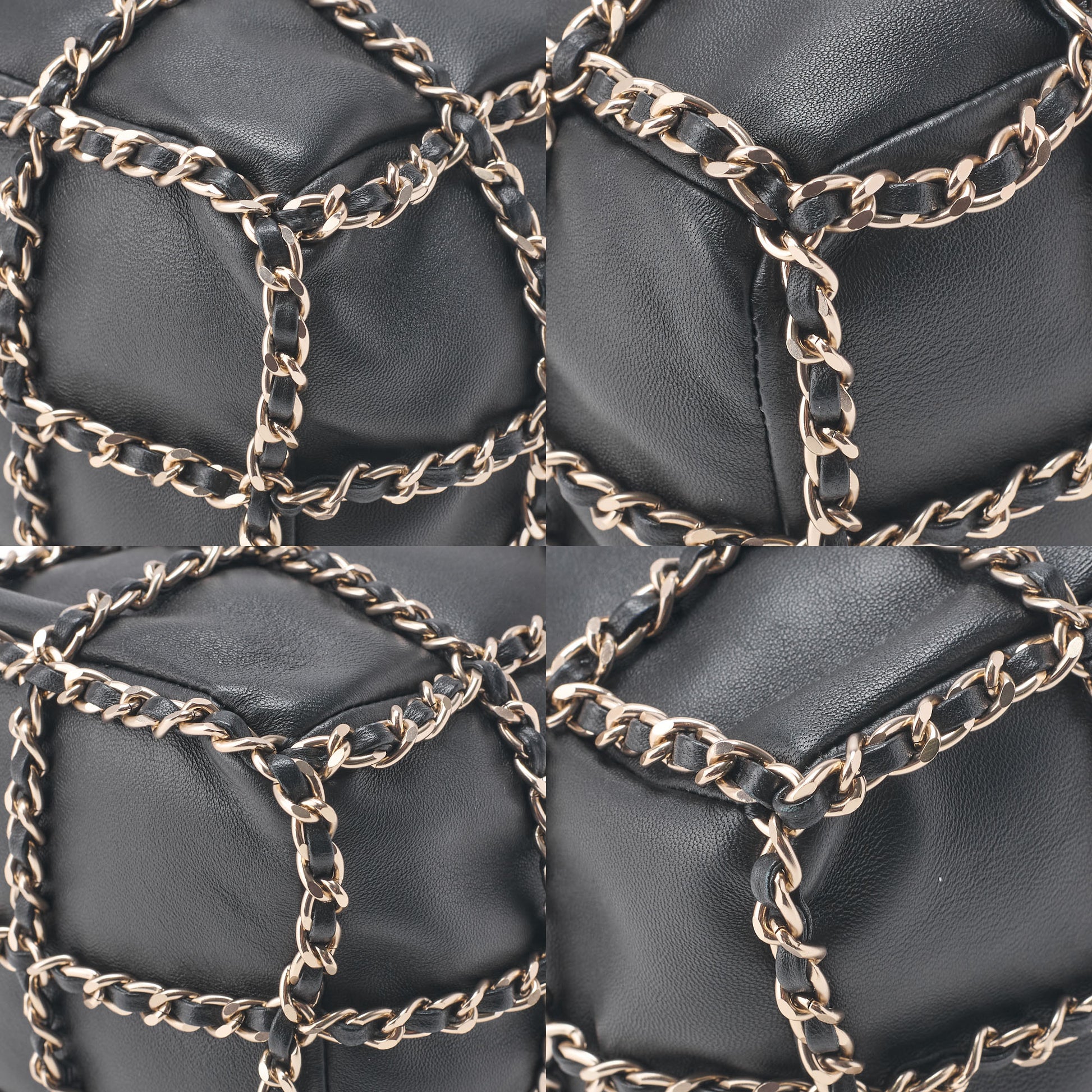 Chanel Shoulder Bag Coco Mark Drawstring Type Lambskin Black Gold-Tone Hardware Pre-Owned - Vintage La Charme