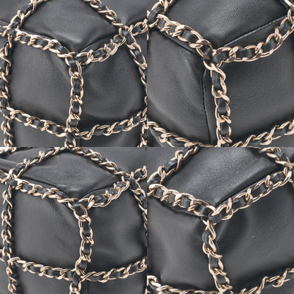 Chanel Shoulder Bag Coco Mark Drawstring Type Lambskin Black Gold-Tone Hardware Pre-Owned - Vintage La Charme