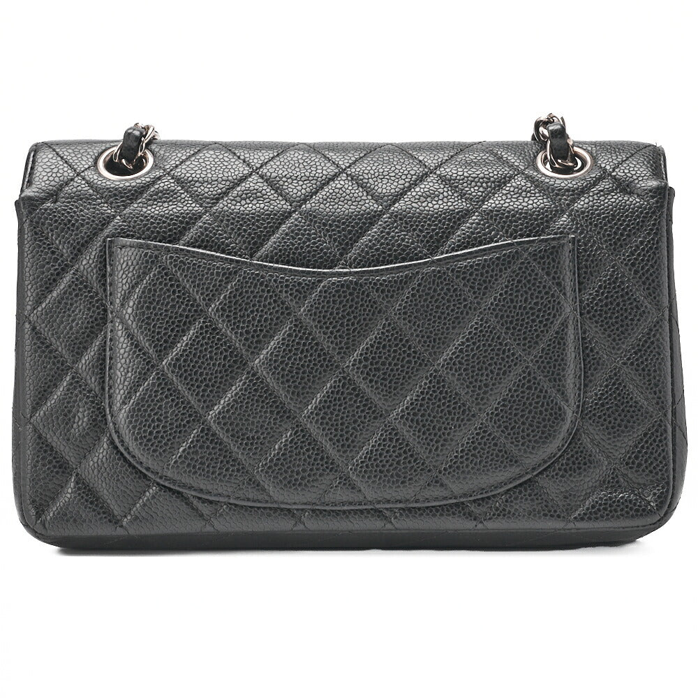 CHANEL Shoulder Bag, Matelasse Turn Lock Double Flap 23, Caviar Skin, Black, Silver-Tone Hardware, Pre-Owned - Vintage La Charme
