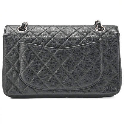 CHANEL Shoulder Bag, Matelasse Turn Lock Double Flap 23, Caviar Skin, Black, Silver-Tone Hardware, Pre-Owned - Vintage La Charme