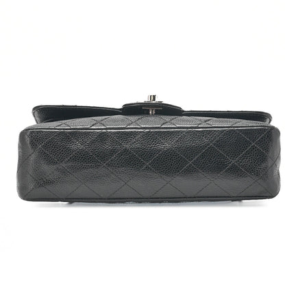 CHANEL Shoulder Bag, Matelasse Turn Lock Double Flap 23, Caviar Skin, Black, Silver-Tone Hardware, Pre-Owned - Vintage La Charme