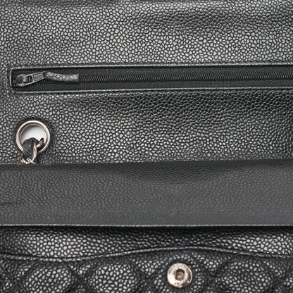 CHANEL Shoulder Bag, Matelasse Turn Lock Double Flap 23, Caviar Skin, Black, Silver-Tone Hardware, Pre-Owned - Vintage La Charme
