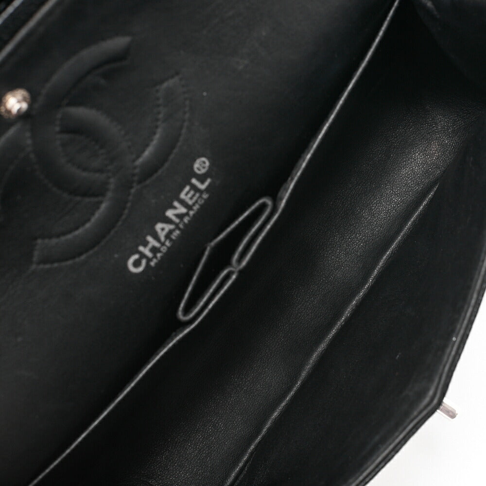 CHANEL Shoulder Bag, Matelasse Turn Lock Double Flap 23, Caviar Skin, Black, Silver-Tone Hardware, Pre-Owned - Vintage La Charme