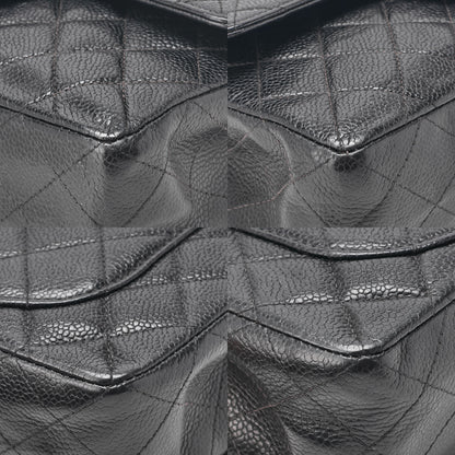 CHANEL Shoulder Bag, Matelasse Turn Lock Double Flap 23, Caviar Skin, Black, Silver-Tone Hardware, Pre-Owned - Vintage La Charme