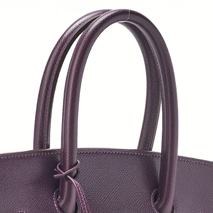 HERMES Birkin 35 Handbag Tote Bag Epson Raisin Silva Metal Fittings Gold-Tone Hardware Pre-Owned - Vintage La Charme
