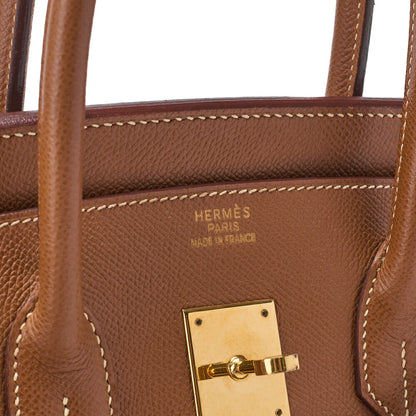 HERMES Birkin 35 Handbag Kushbel Gold Gold-Tone Hardware Pre-Owned - Vintage La Charme