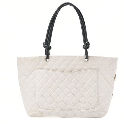 CHANEL Tote Bag Matelasse Calfskin Python White Silver-Tone Hardware Pre-Owned - Vintage La Charme