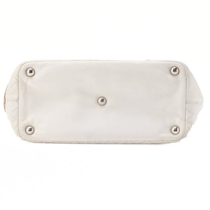 CHANEL Tote Bag Matelasse Calfskin Python White Silver-Tone Hardware Pre-Owned - Vintage La Charme