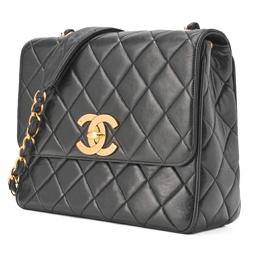 CHANEL Shoulder Bag, Deca Matelasse, Lambskin, Black, Gold-Tone Hardware, Pre-Owned - Vintage La Charme