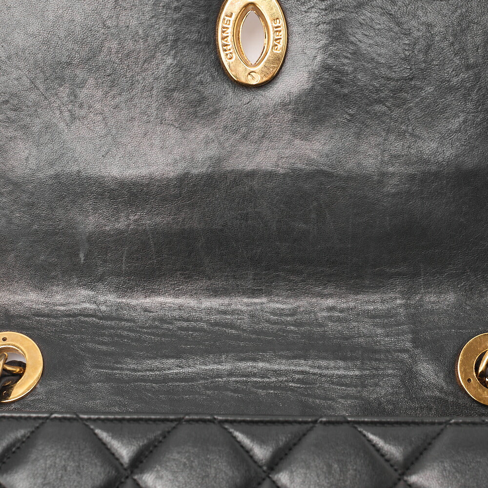 CHANEL Shoulder Bag, Deca Matelasse, Lambskin, Black, Gold-Tone Hardware, Pre-Owned - Vintage La Charme