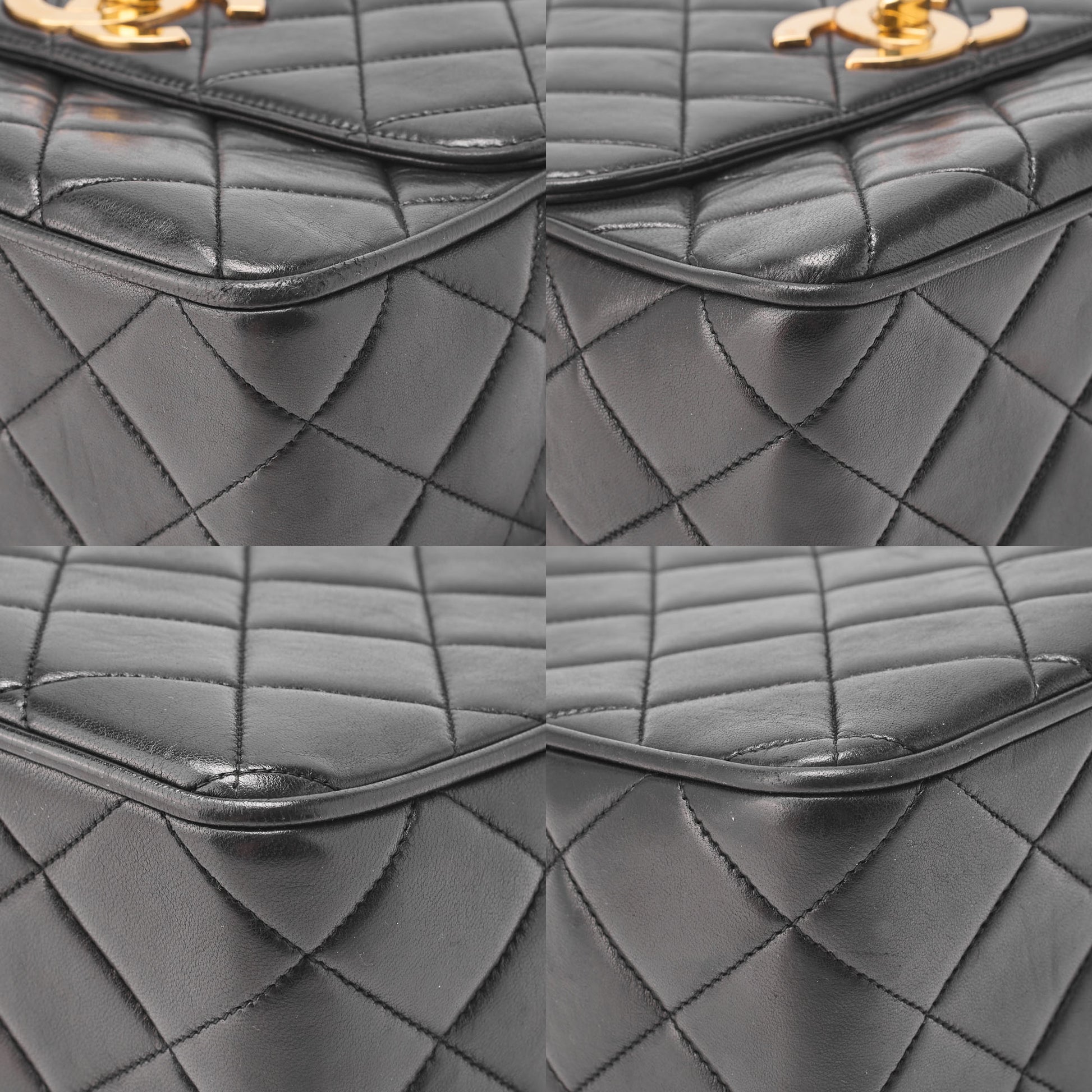 CHANEL Shoulder Bag, Deca Matelasse, Lambskin, Black, Gold-Tone Hardware, Pre-Owned - Vintage La Charme