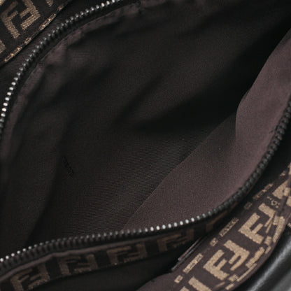 Fendi One Shoulder Bag, Zucchino Canvas, Leather, Brown, Silver-Tone Hardware, Pre-Owned - Vintage La Charme