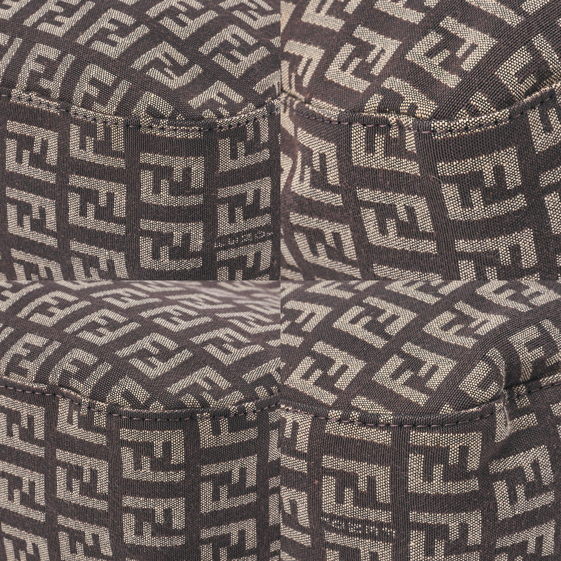 Fendi One Shoulder Bag, Zucchino Canvas, Leather, Brown, Silver-Tone Hardware, Pre-Owned - Vintage La Charme
