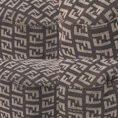 Fendi One Shoulder Bag, Zucchino Canvas, Leather, Brown, Silver-Tone Hardware, Pre-Owned - Vintage La Charme