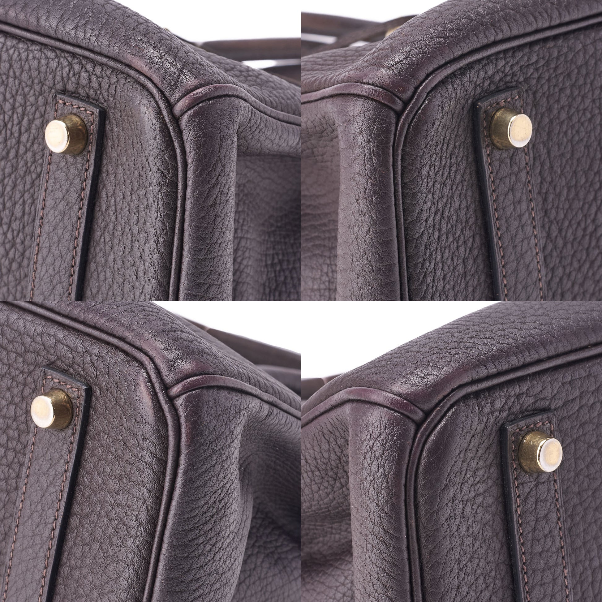 HERMES Birkin 35 Handbag Shoulder Bag Tryon Clemence Raisin Gold-Tone Hardware Pre-Owned - Vintage La Charme