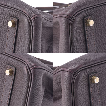 HERMES Birkin 35 Handbag Shoulder Bag Tryon Clemence Raisin Gold-Tone Hardware Pre-Owned - Vintage La Charme