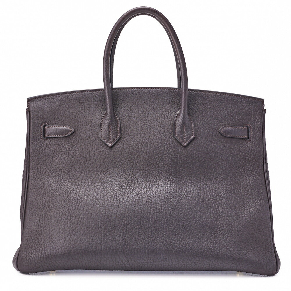 HERMES Birkin 35 Handbag Shoulder Bag Tryon Clemence Raisin Gold-Tone Hardware Pre-Owned - Vintage La Charme