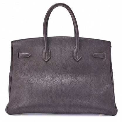 HERMES Birkin 35 Handbag Shoulder Bag Tryon Clemence Raisin Gold-Tone Hardware Pre-Owned - Vintage La Charme