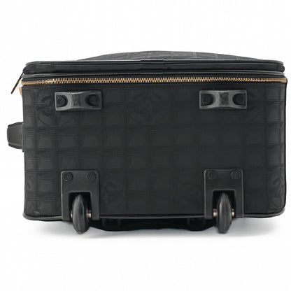 CHANEL Travel Suitcase Canvas Black Gold-Tone Hardware Pre-Owned - Vintage La Charme