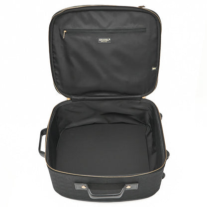 CHANEL Travel Suitcase Canvas Black Gold-Tone Hardware Pre-Owned - Vintage La Charme