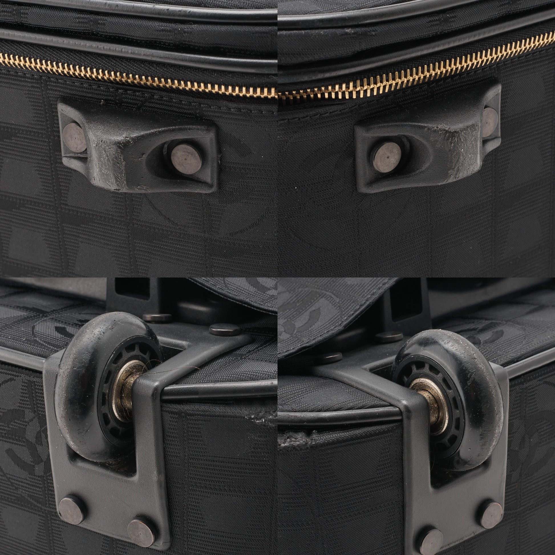 CHANEL Travel Suitcase Canvas Black Gold-Tone Hardware Pre-Owned - Vintage La Charme
