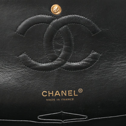 CHANEL Chain Shoulder Bag Matelasse Double Flap Caviar Skin Black Gold-Tone Hardware Pre-Owned - Vintage La Charme