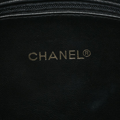 CHANEL Shoulder Tote Bag Triple Coco Double Chain Shoulder Caviar Skin Black Gold-Tone Hardware Pre-Owned - Vintage La Charme