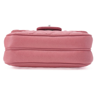 CHANEL Chain Shoulder Bag Mini Matelasse Caviar Leather Pink Silver-Tone Hardware Pre-Owned - Vintage La Charme