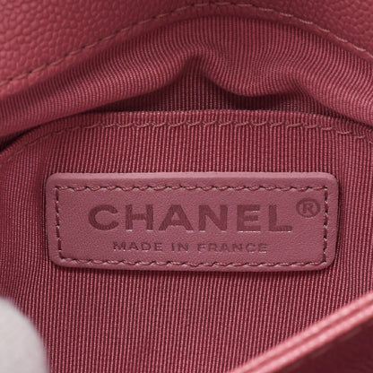 CHANEL Chain Shoulder Bag Mini Matelasse Caviar Leather Pink Silver-Tone Hardware Pre-Owned - Vintage La Charme