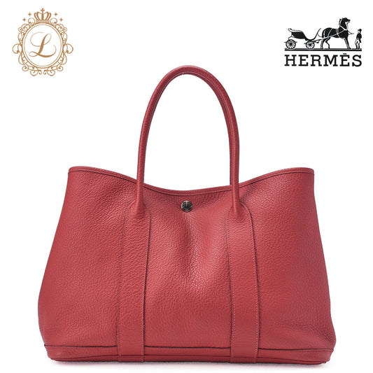 HERMES Garden Party PM Tote Bag Negonda Blue Sun Seal Silver-Tone Hardware Pre-Owned - Vintage La Charme