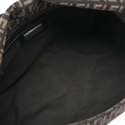 Fendi Shoulder Bag, Zucchino Canvas Leather, Brown, Silver-Tone Hardware, Pre-Owned - Vintage La Charme