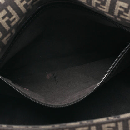 Fendi Shoulder Bag, Zucchino Canvas Leather, Brown, Silver-Tone Hardware, Pre-Owned - Vintage La Charme